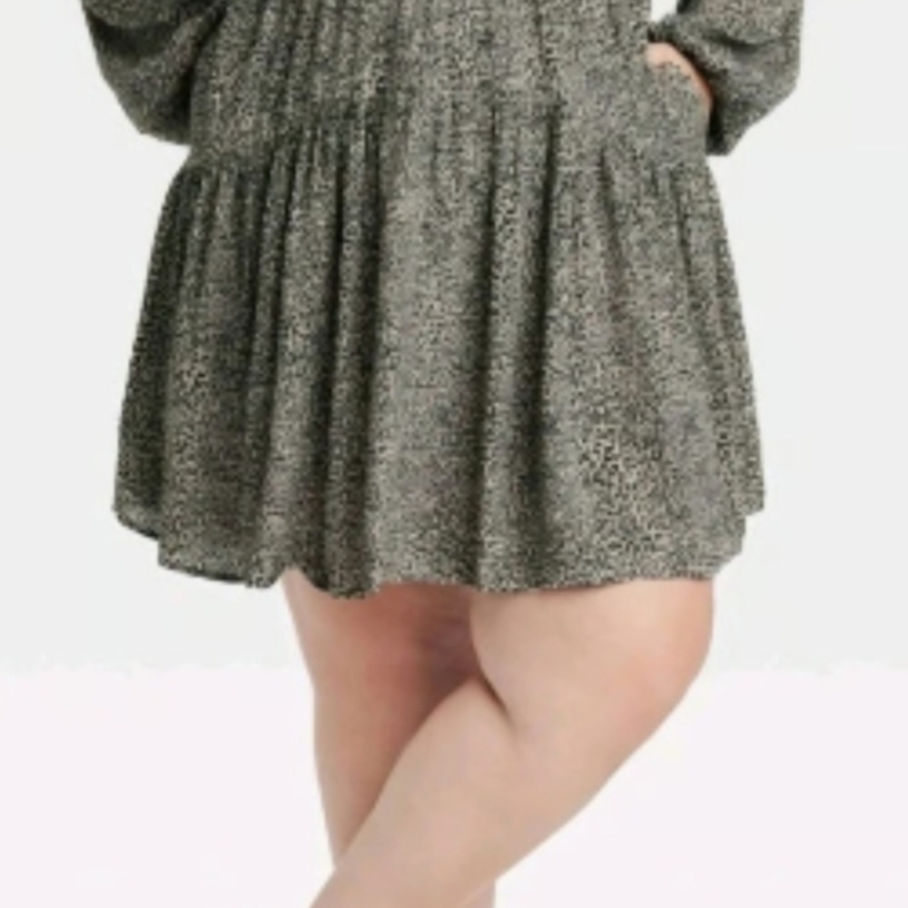 A New Day Gray Patterned Midi Dress